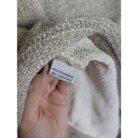 St John Sport Marie Gray Gold Beige Zip Santana Knit Metallic Sweater Petite XS - Picture 9 of 12